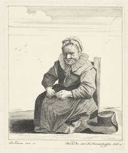 Seated Old Woman with Rosary by Hendrik Nieuwenhuysen