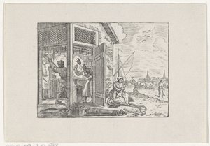 Figures Working in a Blacksmith Shop and on the Land by Hendrik Numan