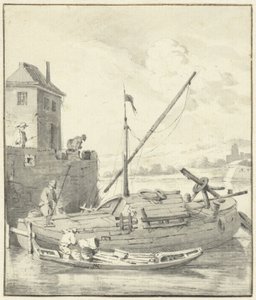 Boat by a City Wall
