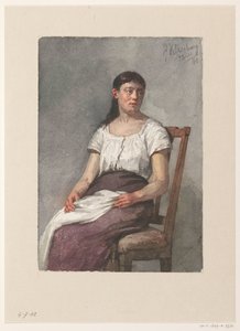Sitting Girl by Hendrik Valkenburg