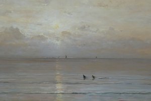 Sunset with Shrimp Fishermen