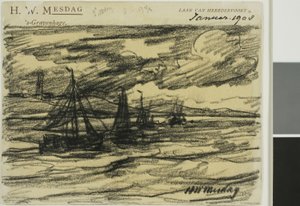Ships at Sea by Hendrik Willem Mesdag