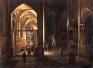 The Interior of a Gothic Church by Hendrik the Younger Steenwyck