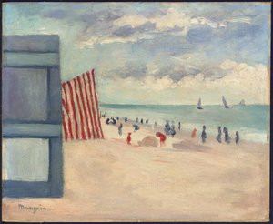 The Beach at Touquet by Henri Charles Manguin