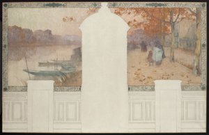 Sketch for Asnières Town Hall: Autumn, the Seine at Asnières, ca. 1900