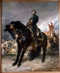 Revolution of September: General Juan Prim riding in front of Madrid, at the head of the insurges of the Spanish Revolution on October 8
