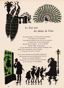 The Jay Dressed in Peacock Feathers by Henri Avelot
