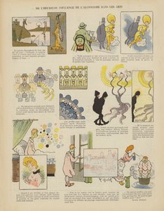 The happy influence of alcoholism on the arts (Illustration for Le Rire)