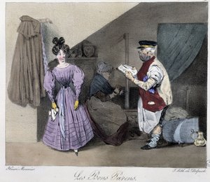 Les bons parents - in "Esquisses parisiennes" by Henri Monnier, ed. Delpech, Paris