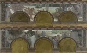 Sketch for the north entrance salon of the Hôtel de Ville de Paris: Physical Exercises, Intellectual Exercises by Henri Bonis