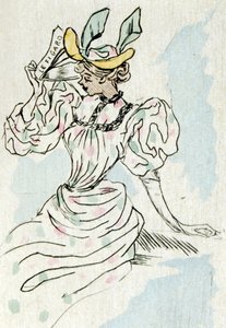 A Woman Holding a Newspaper by Henri Boutet