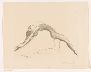 Naked Woman Diving Backwards