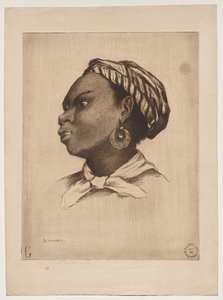 An African Woman, after Eva Gonzalès by Henri Charles Guérard