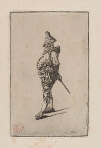 Punchinello, after Meissonier by Henri Charles Guérard