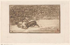 Bullfighter in an Arena by Henri Charles Guérard