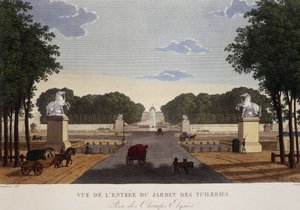 Entrance of the Tuileries Garden View of the Champs-Elysées, circa 1820 - in “Vues de Paris” by Courvoisier by Henri Courvoisier Voisin
