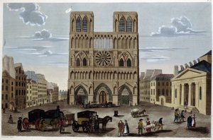 The Parvis of Notre Dame - in Views of Paris by Courvoisier by Henri Courvoisier Voisin