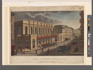 View of the new Opera hall from Rue de Provence, engraved by Rousseau, c.1821 by Henri Courvoisier Voisin