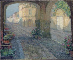 Boutique in the Old Porch by Henri Eugene Augustin Le Sidaner