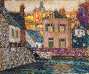 Study for Houses on the River at Fougères by Henri Eugene Augustin Le Sidaner