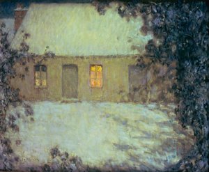 Thatched Cottage under the Snow