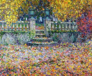 The Terrace in the Autumn, Gerberoy by Henri Eugene Augustin Le Sidaner