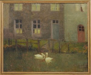 The Swans by Henri Eugene Augustin Le Sidaner
