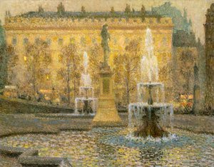 Trafalgar Square, London by Henri Eugene Augustin Le Sidaner