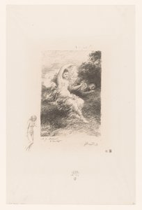 Lydé Watches Over Her Sleeping Lover (series title: Poems of André Chénier) by Ignace Henri Jean Fantin Latour
