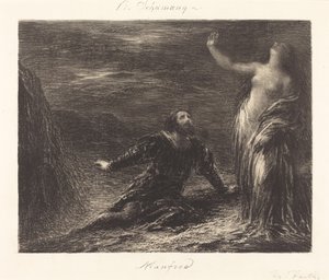 Manfred and Astarte (2nd plate) by Ignace Henri Jean Fantin Latour