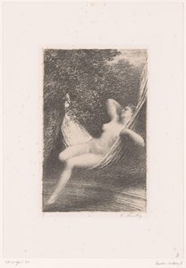 Sara Naked in a Hammock Above the Water