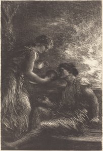 Sieglinde and Siegmund from Act I of "The Valkyrie" by Ignace Henri Jean Fantin Latour