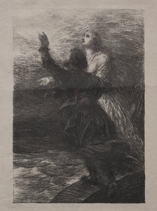 The Flying Dutchman: Act III, The Ecstasy of Senta and the Dutchman by Ignace Henri Jean Fantin Latour