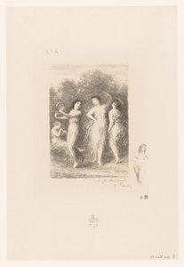 Four Young Women Dancing and Making Music by Ignace Henri Jean Fantin Latour