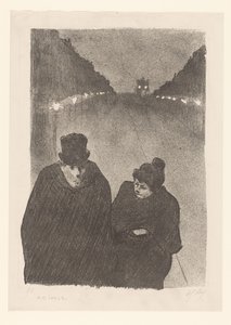 Man and Woman on the Street in the Evening by Henri Gabriel Ibels (attributed to)