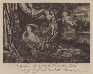 Nell Gwyn and her two sons, Charles, Earl of Burford, and James, Lord Beauclerk by Henri Gascar
