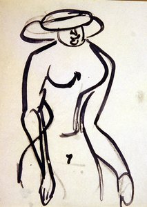 A Wasp-waisted Promenader by Henri Gaudier Brzeska