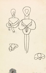 Four Studies for Two Figural Designs by Henri Gaudier Brzeska