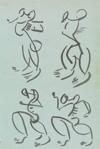 Four Studies of Dancing Figures by Henri Gaudier Brzeska