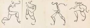 Frieze of Four Dancing Figures by Henri Gaudier Brzeska