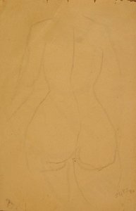 Half-length female nude by Henri Gaudier Brzeska