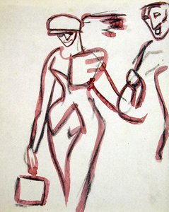 Promenader with Companion by Henri Gaudier Brzeska