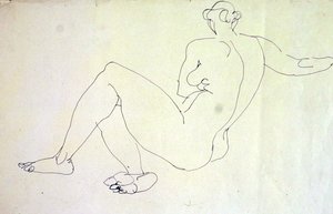 Reclining Female Nude from Back by Henri Gaudier Brzeska