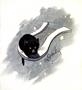 Le Chat Noir, Parisian cabaret, c.1900 (illustration)
