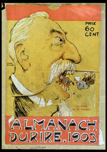 Caricature of Justin-Louis-Emile Combes (1835-1921) eating the clerics, cover of 