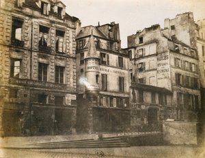 View of Parisian Street looking towards the Hotel de Ville by Henri Jean Louis Le Secq