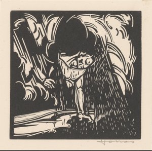 Personification of Rain Over a Landscape by Henri Jonas (signed by artist)