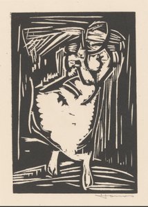 Woman Carrying a Bag on Her Back by Henri Jonas (signed by artist)