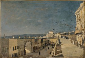 A quay in Nice, Les Ponchettes by Henri Joseph Harpignies