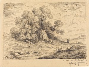 Stand of Trees with Rocks by Henri Joseph Harpignies